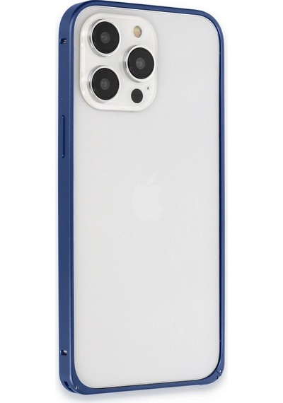 Apple  Uyumlu  iPhone 15 Pro Metal Bumper Mat Kapak Lacivert
