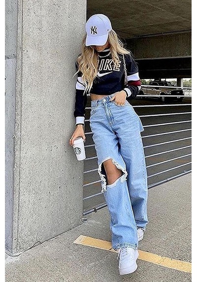 Unisex Beyaz Renk Siyah Logo Beyzbol Ny New York Şapka - Unisex Beyaz