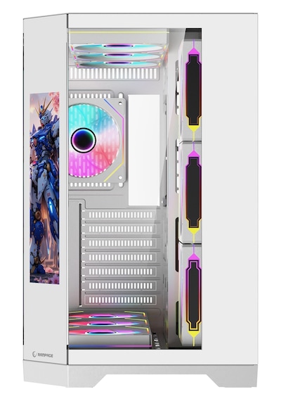 Nova 9.16'' Lcd Ekranlı Hub+kumanda Beyaz 7x12cm Argb Fan+kumanda Gaming Oyuncu Kasası