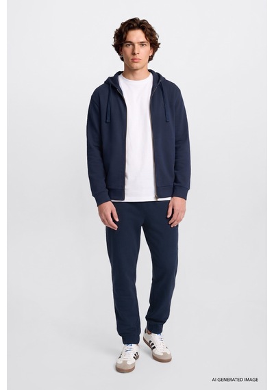 Lee Regular Fit Kapüşonlu Erkek Fermuarlı Sweatshirt L2520310411 Lacivert