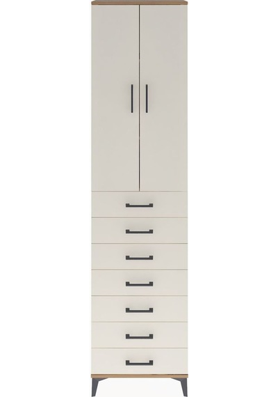 Arges Dolap 3 Raflı 7 Çekmeceli 2 Kapaklı 60x30x243 Çam-aytaşı Çam