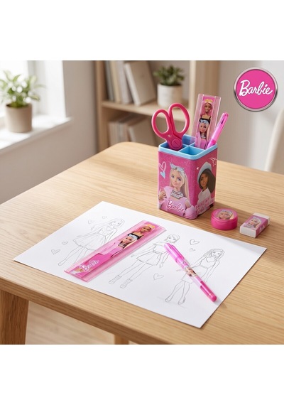 Bakgelal Barbie Resimli Okul Kırtasiye Seti Kalem Kutulu Makas, Kalemtıraş, Silgi, Cetvel Ve Kurşun Kalem - 9070925135812