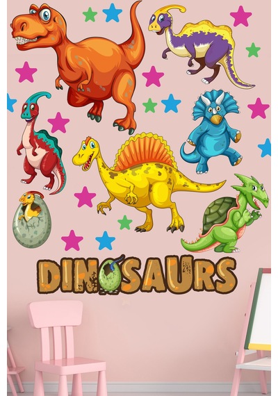 Dinozorlar Temalı Çocuk Odası Duvar Sticker Seti