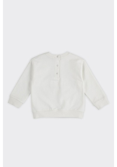 Kız Bebek Baskılı Ekru Sweatshirt Çok Renkli