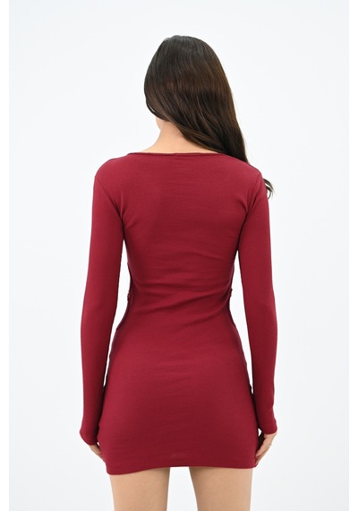 Koza Butik Kadın Pencere Detaylı Mini Elbise 5215-24 001