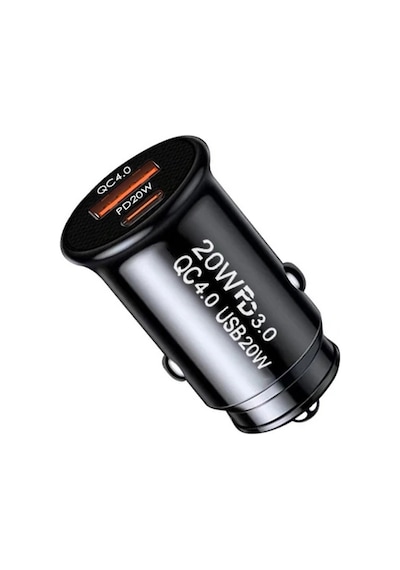 Ally 20w Usb Ve Type-c Çıkışlı Araç İçi Çakmaklık Hızlı Şarj Başlığı- 5775 Siyah