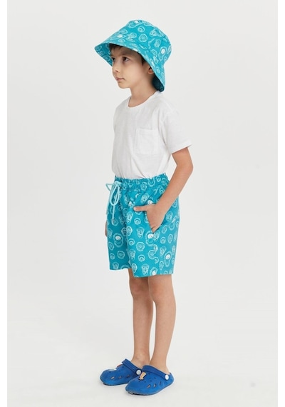 Benitto Kids Erkek Çocuk Desenli Bucket Şapka 7007-yeşil