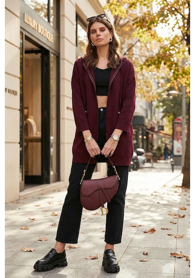 Lela Bayan Hırka 4616176 Bordo Bordo