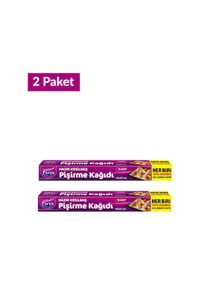 Hazır Kesilmiş Pişirme Kağıdı 16 Lı 42 X 37 Cm İkili Set
