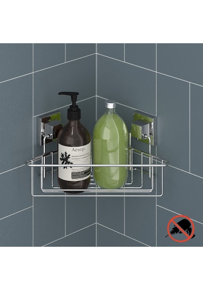Teknotel Easyfıx Yapışkanlı Tek Katlı Banyo Köşe Rafı Krom Ef251 Krom