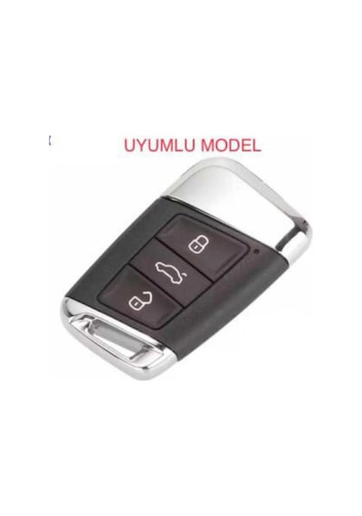 Gma Keys Volkswagen Passat B8 Arteon Smart Siyah Nano Oto Anahtar Kumanda Kabı Kılıfı Nano Mavi Siyah Renk