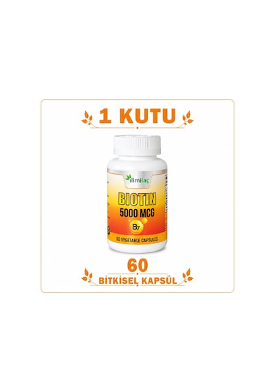 Biotin 5000 Mcg 60 Bitkisel Kapsül Biotin Takviye Edici Gıda
