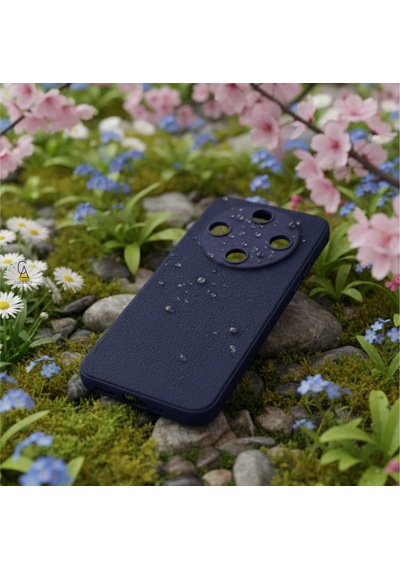 Honor Magic 8 Lite Uyumlu Deri Dokulu Yumuşak Silikon Telefon Kılıfı Kapak Lacivert