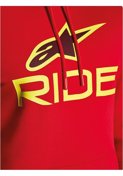 Alpinestars Ride V3 Hoodie Kapüşonlu Sweatshirt Kırmızı Sarı Çok Renkli