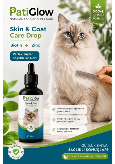 Patiglow Kedi Tüy & Deri Bakım Damlası