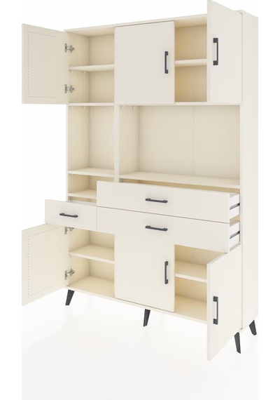 Arges Dolap 9 Raflı 3 Çekmeceli 6 Kapaklı 132x30x195 Aytaşı-a... Aytaşı
