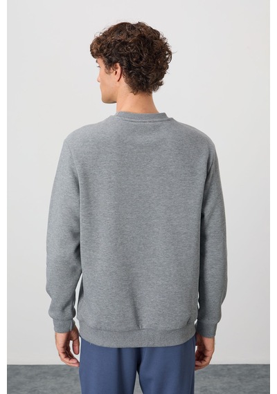 Air Jones Tommy Life Omar Gri Melanj Şardonlu Erkek Sweatshirt - 88137 GRİ MELANJ