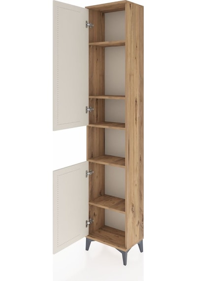 Arges Dolap 5 Raflı 2 Kapaklı 44x30x221 Çam-aytaşı Atlas Çam