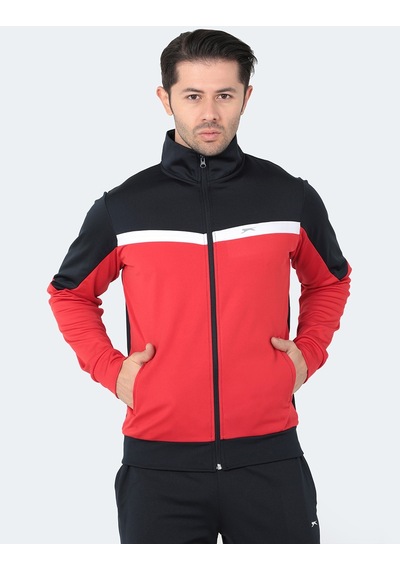 Slazenger RAMOS Erkek Fermuarlı Dik Yaka Cepli Lacivert Eşofman Takımı