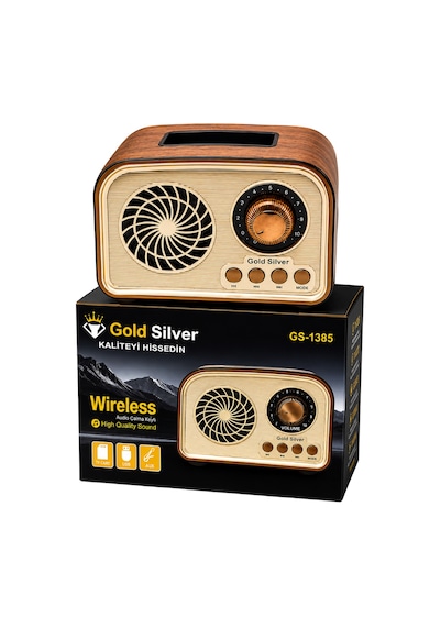 Gold Silver Gs-1385 Nostaljik Tasarım Bluetooth Kablosuz Hoparlör