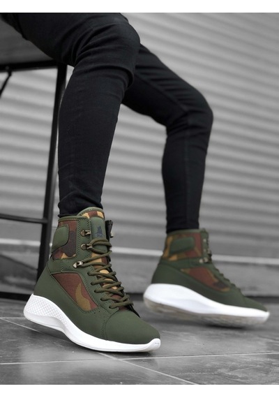 Boa Ba0600 Bağcıklı Haki Kamuflaj Kısa Boksör Unisex Spor Postal Bot (539901702)