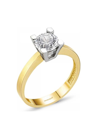 Altın Tektaş Yüzük 14K Swarovski 285814303