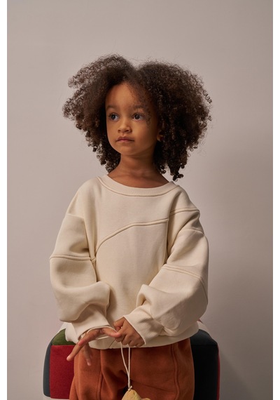 Honey Dikiş Detaylı Sweatshirt Krem