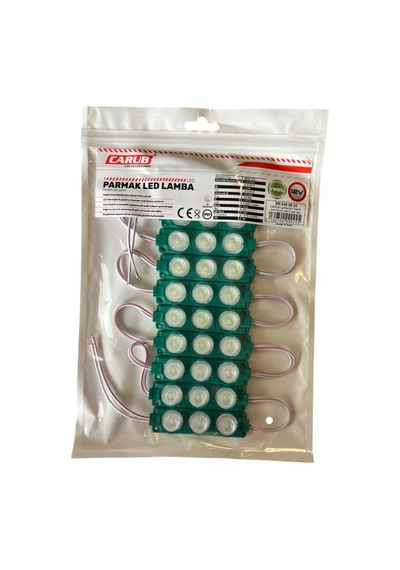 Parmak Led 12v 3 Çipli Mercekli Yeşil