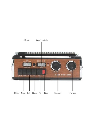 Fp-319Bt Bluetooth Usb+Sd+Fm Radyo+90'Lık Boş Kaset li