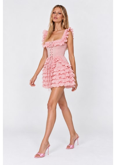 SAGAZA Sgz Boleyn Elbise Pembe