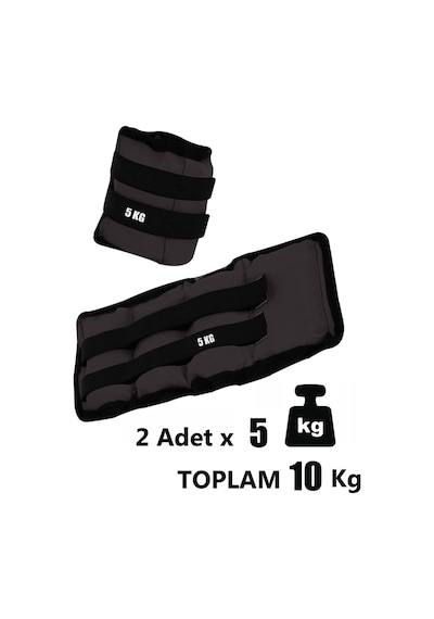 Spor Byfit 5 Kg x 2 Adet Siyah El veya Ayak Bileği Ağırlığı Siyah