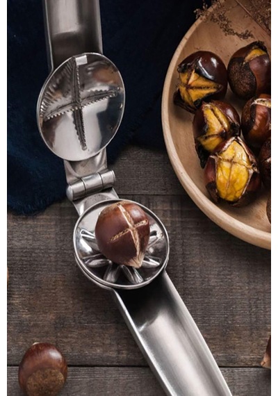 Metal Kestane Çizici Kestane Çizer Kestane Çizeceği Çelik Gümüş