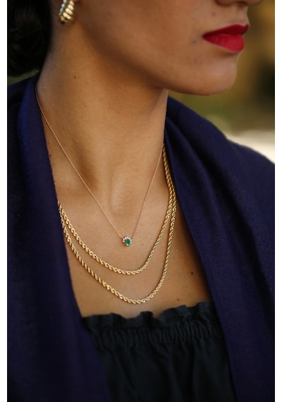 Reis Kuyumculuk T9290 Frida Emerald Altın  Kolye