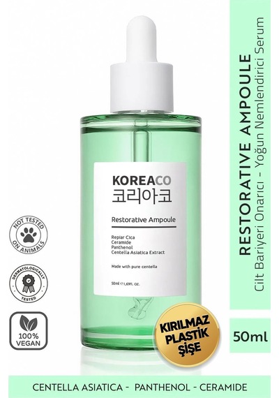 Koreaco Centella & Cica & Ceramide - Onarıcı, Aydınlatıcı ,24 Saat Nemlendirme Ampoule