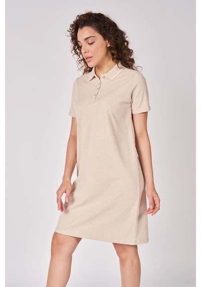 Defys Kadın Polo Yakalı Kısa Kollu Regular Fit Basic Elbise Bej Melanj - 625081659 Bej Melanj Defys Kadın Polo Yakalı Kısa Kollu Regular Fit Basic Elbise Bej Melanj - 625081659 Bej Melanj