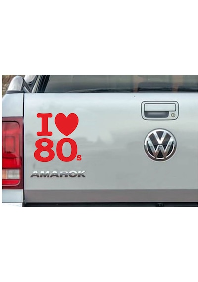 I Love 80's Sticker - Araba Oto Motosiklet Karavan Sticker - 00043 15x14 Cm