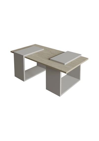 Matris Modern Orta Sehpa Geometrik Tasarım Ve Şık Detaylar Gri/traverten