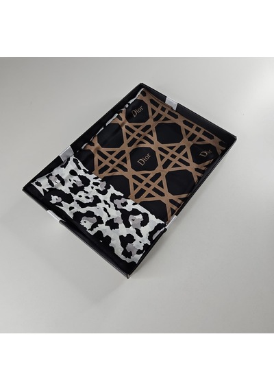 Miorel Scarfs Leopar Tema Cd Tema Vual İpek Şal Aksesuar Fular Silk Scarfs Shawl Hijab Kahverengi