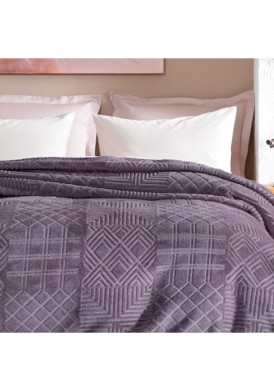 Yataş Bedding Nova Çift Kişilik Emboss Battaniye - Kül Moru
