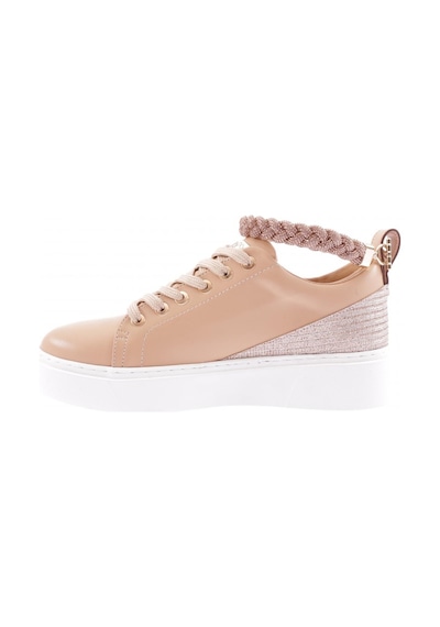 Dgn Es851-23y Kadin Kalin Taban Halhal Detayli Silver Taşli Sneakers Ayakkabi ES851-2007-R12632 Ten
