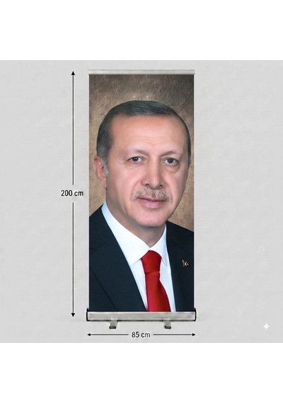 Cumhurbaşkanı Poster Baskılı Roll Up Banner 85x200cm No:3 Diğer