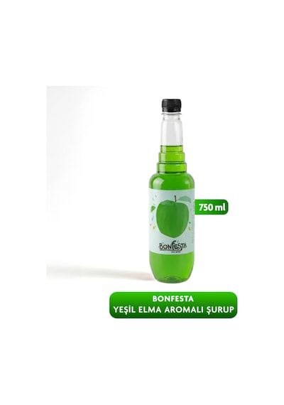 Bonfesta Yeşil Elma Aromalı Kahve ve Kokteyl Şurubu 750 ML