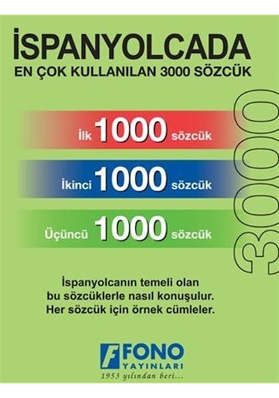 İspanyolcada En Çok Kullanılan 3000 Sözcük - Fono Yayınları