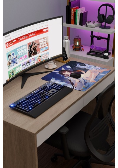 Columbina Damselette Genshin Impact Anime Oyuncu V2 - 48x40 Xl Gaming Mouse Pad Fare Altlığı