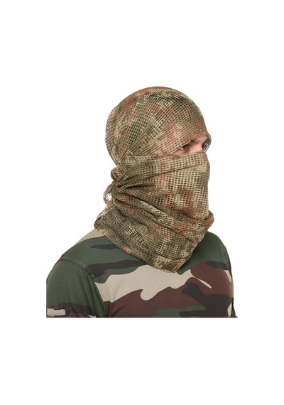 Kamuflaj Kare Askeri Şal Gizlenme Ağı Tactical File Puşi - Çok Renkli