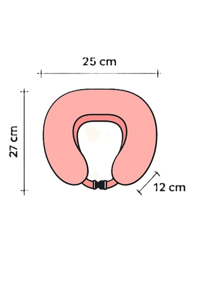 Armegeda Pembe Memory Foam Boyun Destekli Seyahat Yastığı U Şekilli Yastık Pembe