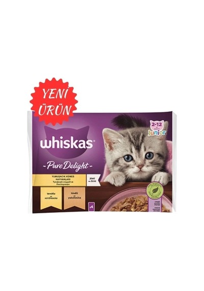 Whiskas Junior Pure Delight Yavru Yumuşacık Kümes Hayvanları 4x85 Gr