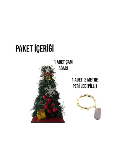 Dekoratif Işıklı Masa Üstü Yılbaşı Ağacı 20 Cm