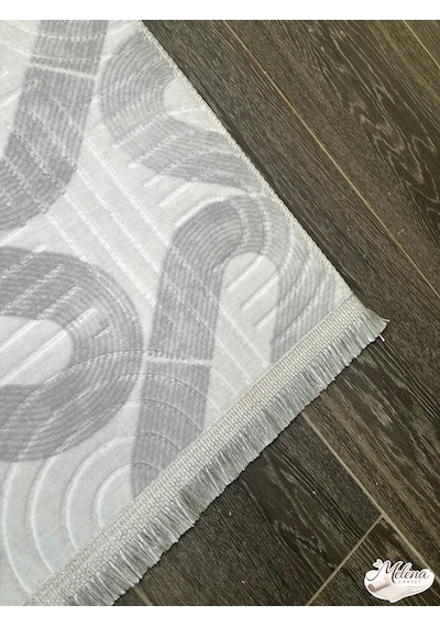 Konak Halı Modern Gri Soyut Desenli Emboss Premium Salon Halısı Saçaklı Gri