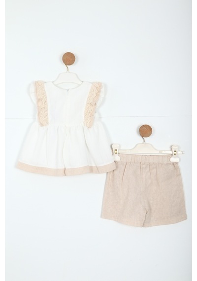 Xo Kids Kız Çocuk Etek Takım 1-5 Yaş 3519 Bej